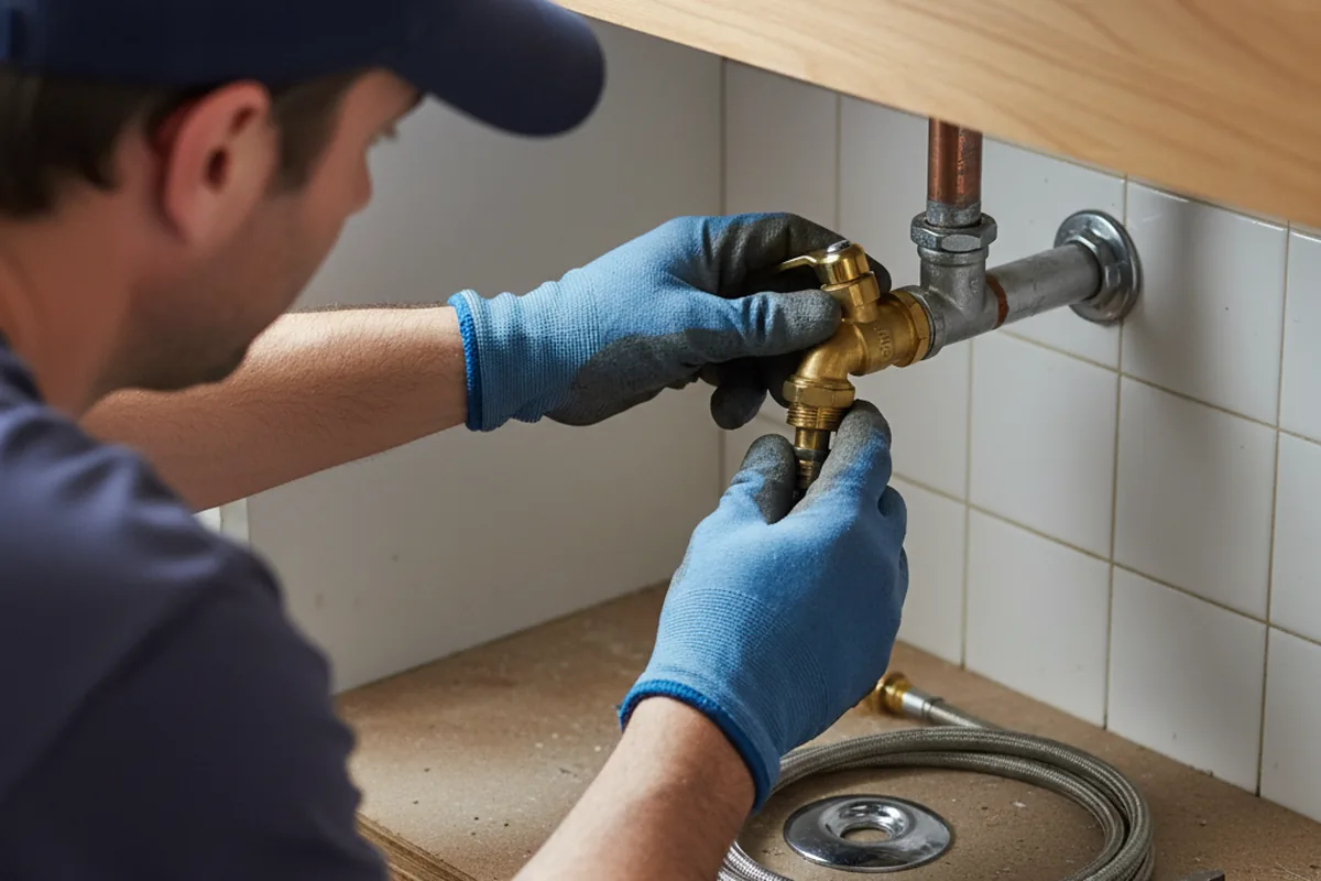 Shutoff valve and fitting work during Faucet and Fixture Repair in Catawba